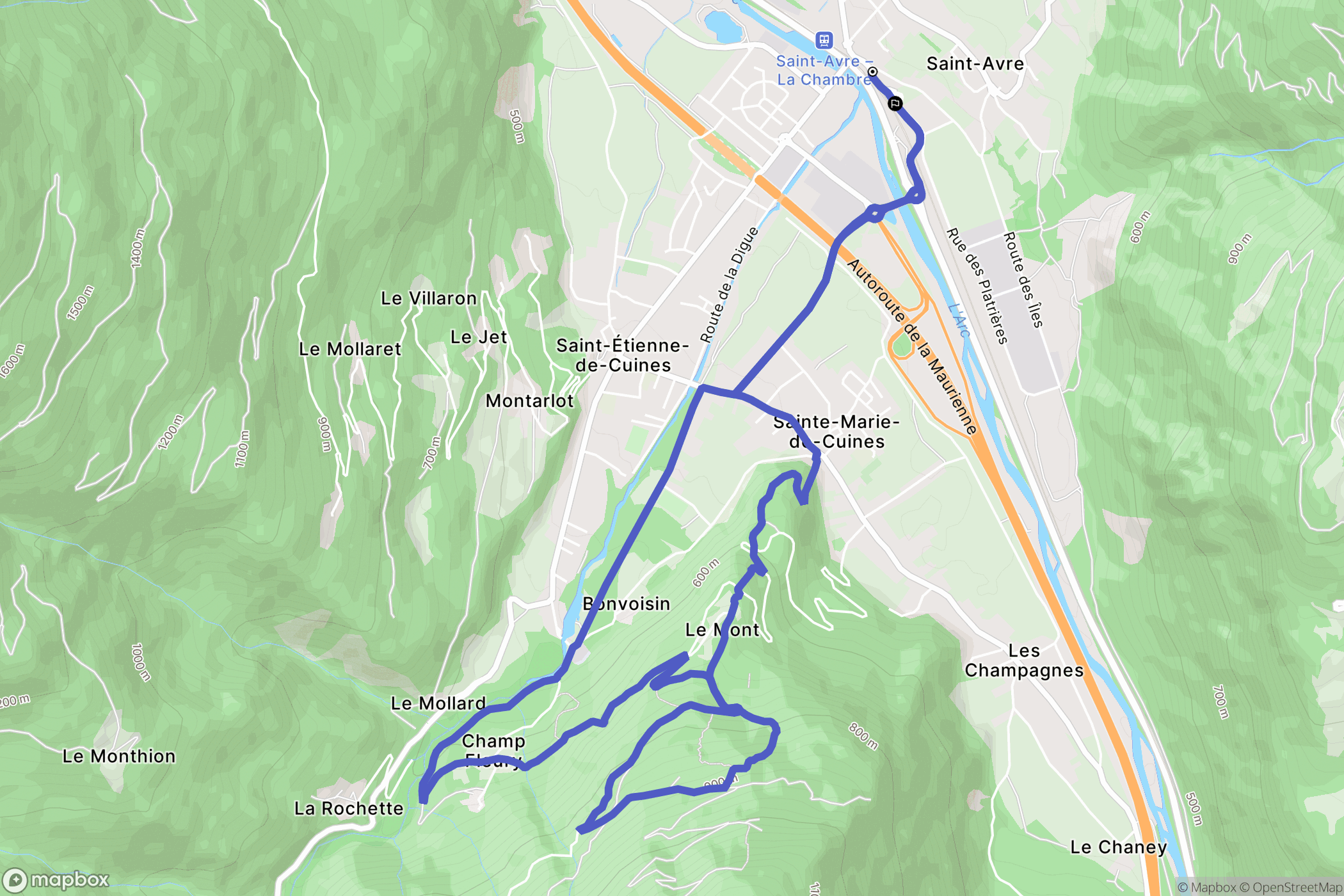 Saint-Avre : carte du parcours de randonnée - France