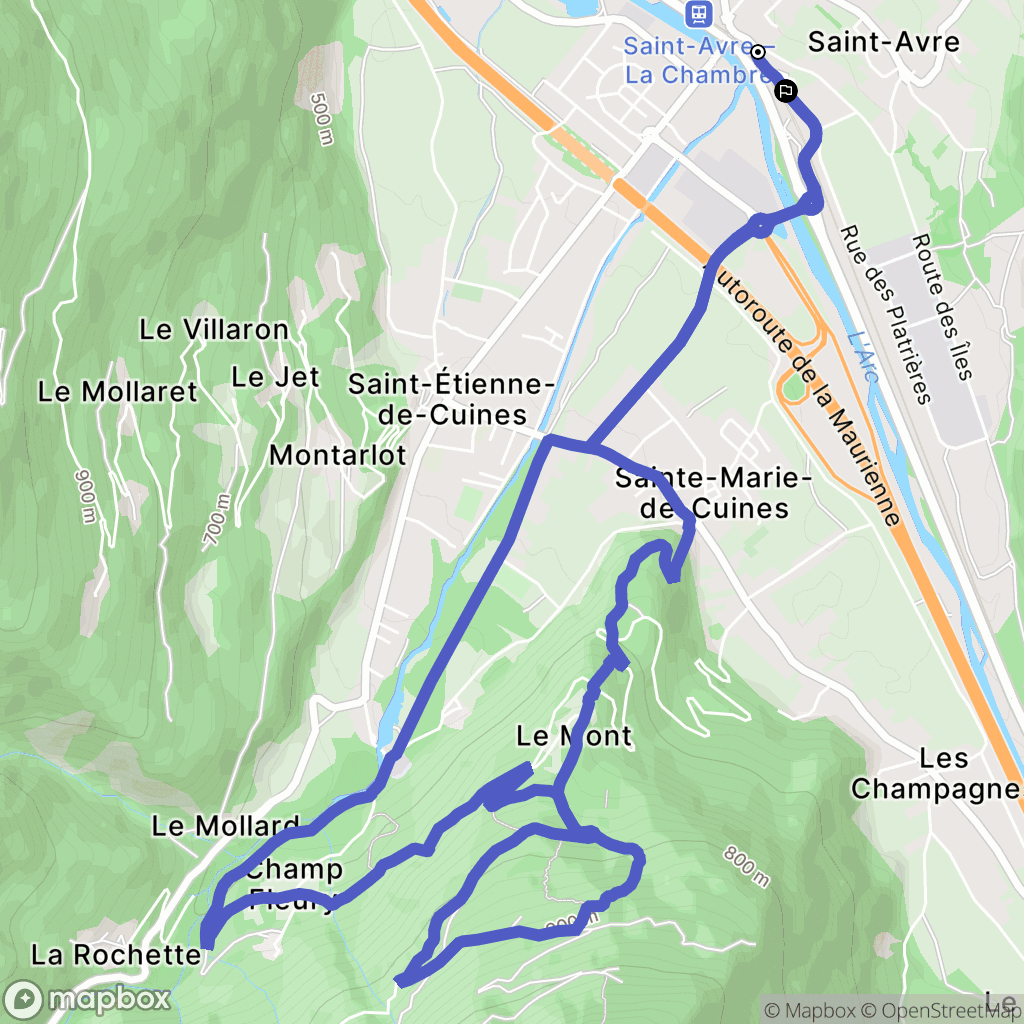 Saint-Avre : carte du parcours de randonnée - France