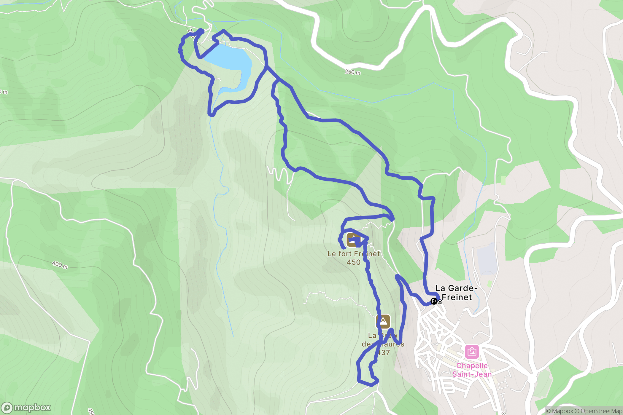 Garde Freinet : carte du parcours de randonnée - France