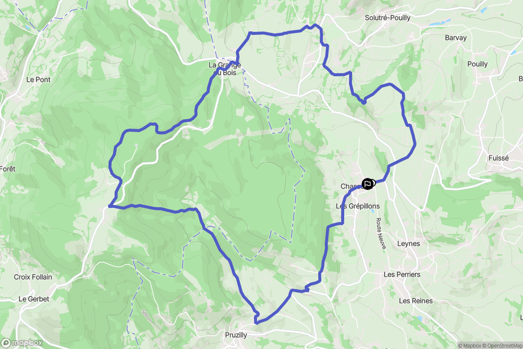 Chasselas : carte du parcours de randonnée - France