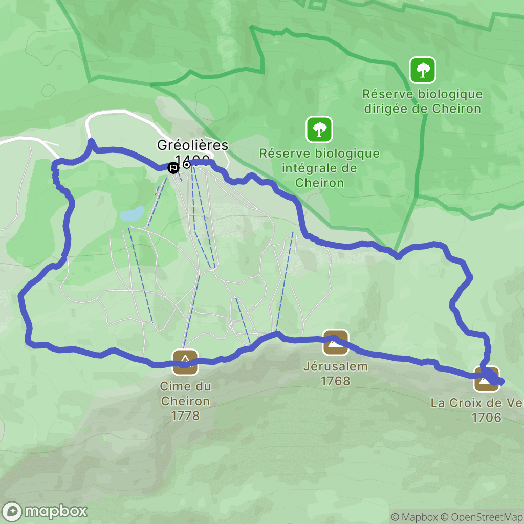 Gréolières : carte du parcours de randonnée - France