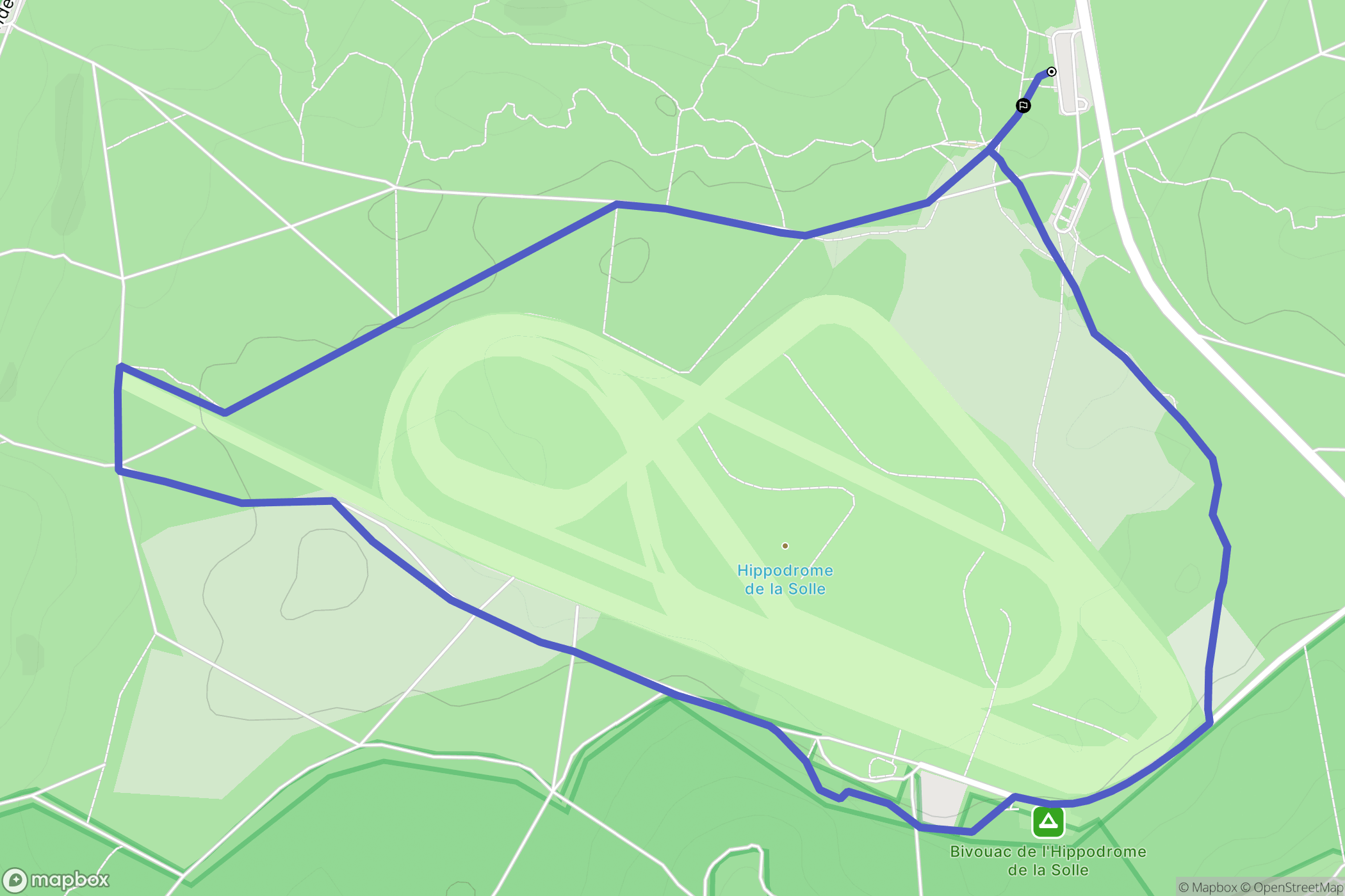 Fontainebleau : carte du parcours de randonnée - France