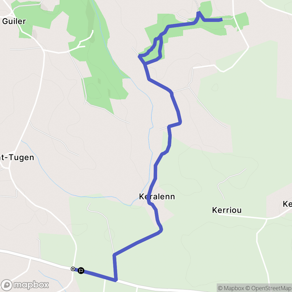 Pouldergat : carte du parcours de randonnée - France