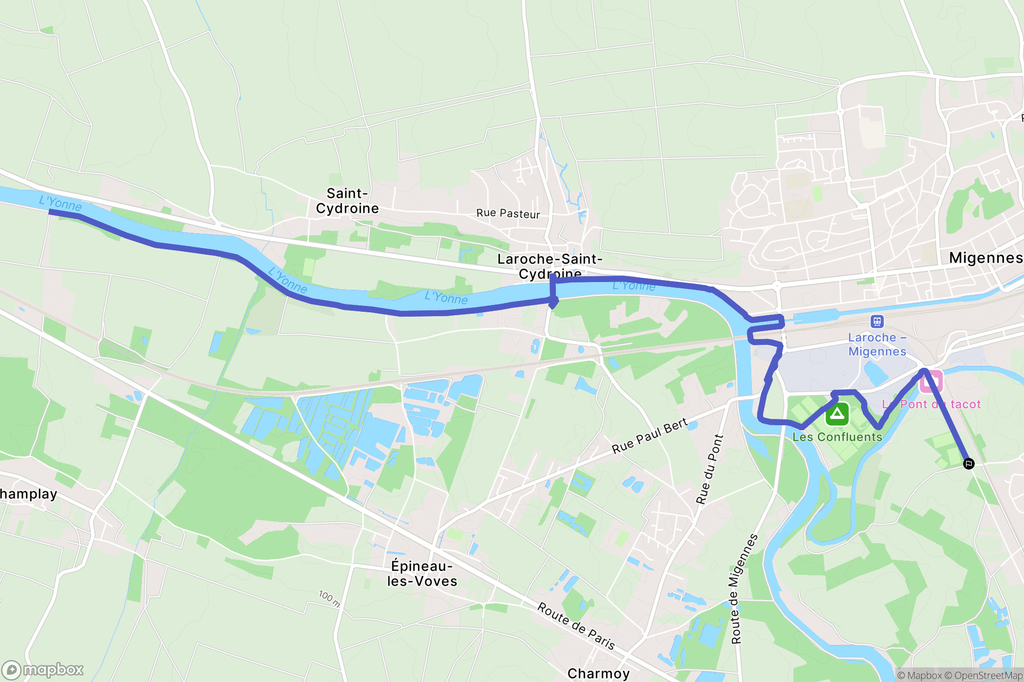 Cheny : carte du parcours de randonnée - France