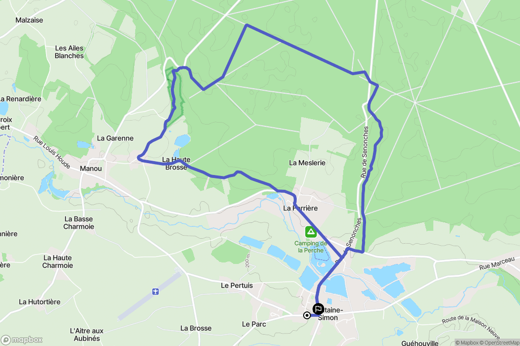 Fontaine-Simon : carte du parcours de randonnée - France
