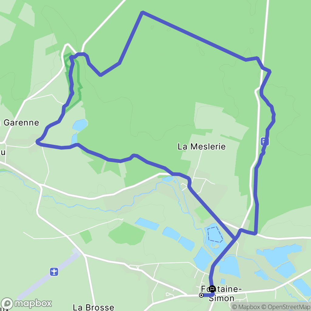 Fontaine-Simon : carte du parcours de randonnée - France