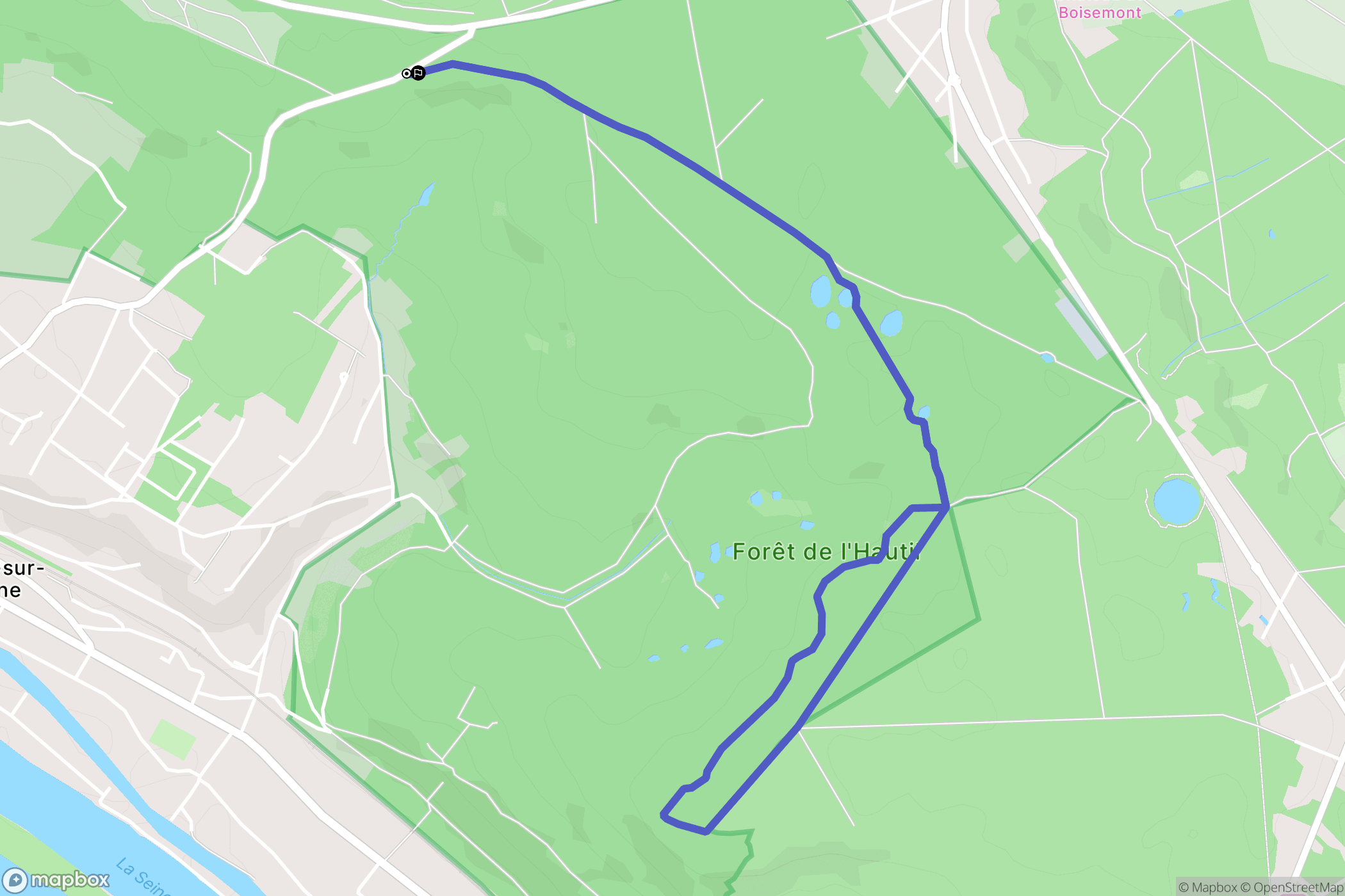Vaux-sur-Seine : carte du parcours de randonnée - France
