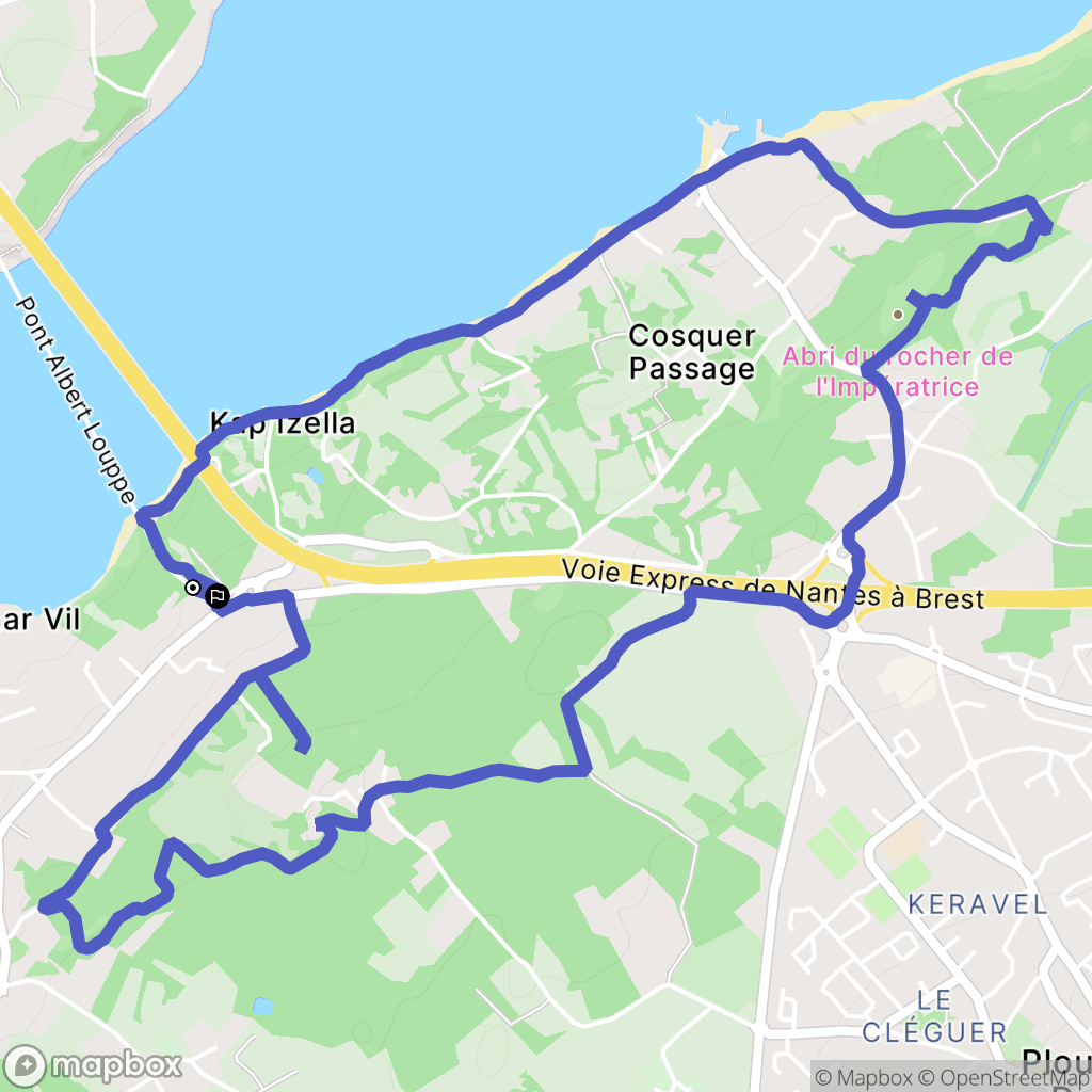 Plougastel-Daoulas : carte du parcours de randonnée - France