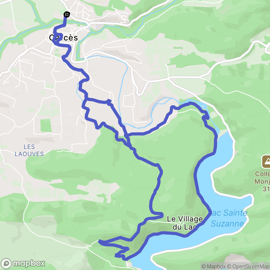 Carcès : carte du parcours de randonnée - France