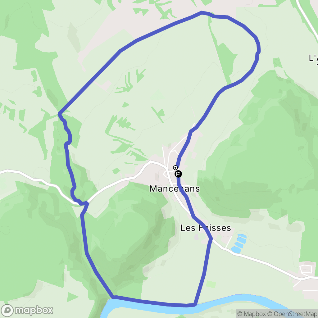 Mancenans : carte du parcours de randonnée - France