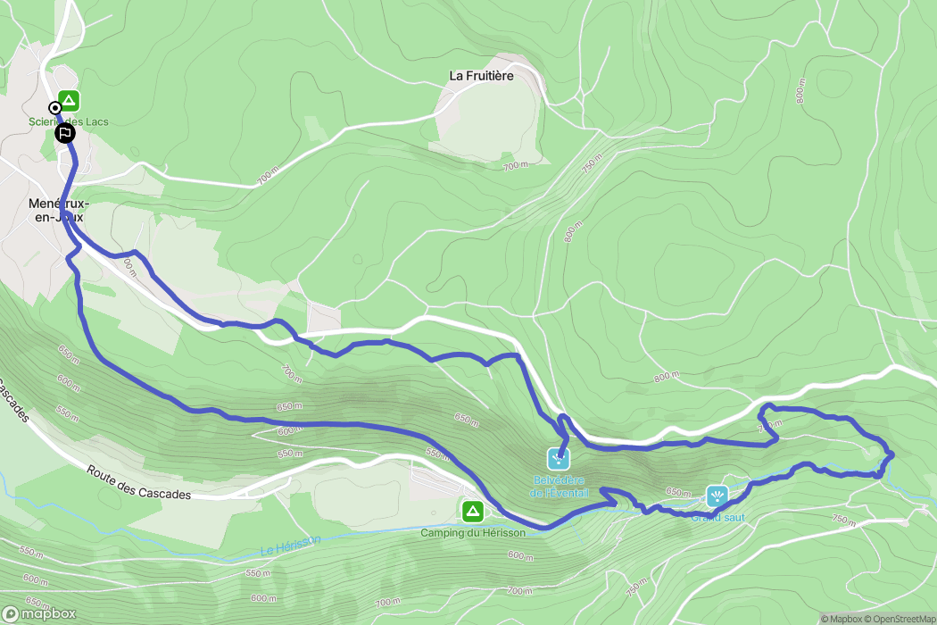 Menétrux-en-Joux : carte du parcours de randonnée - France