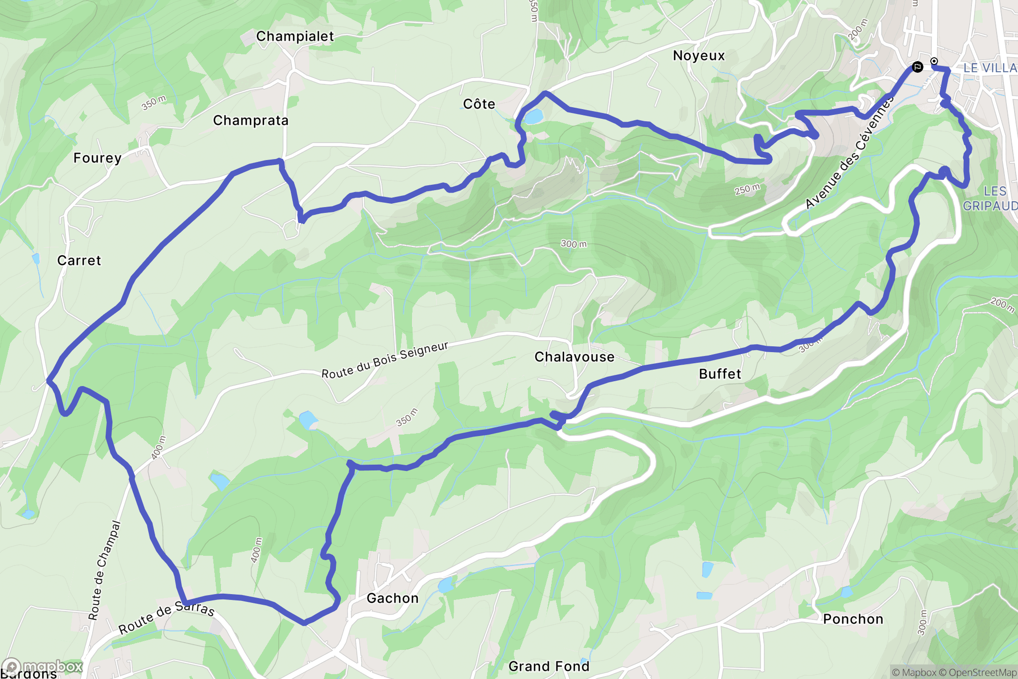 Sarras : carte du parcours de randonnée - France