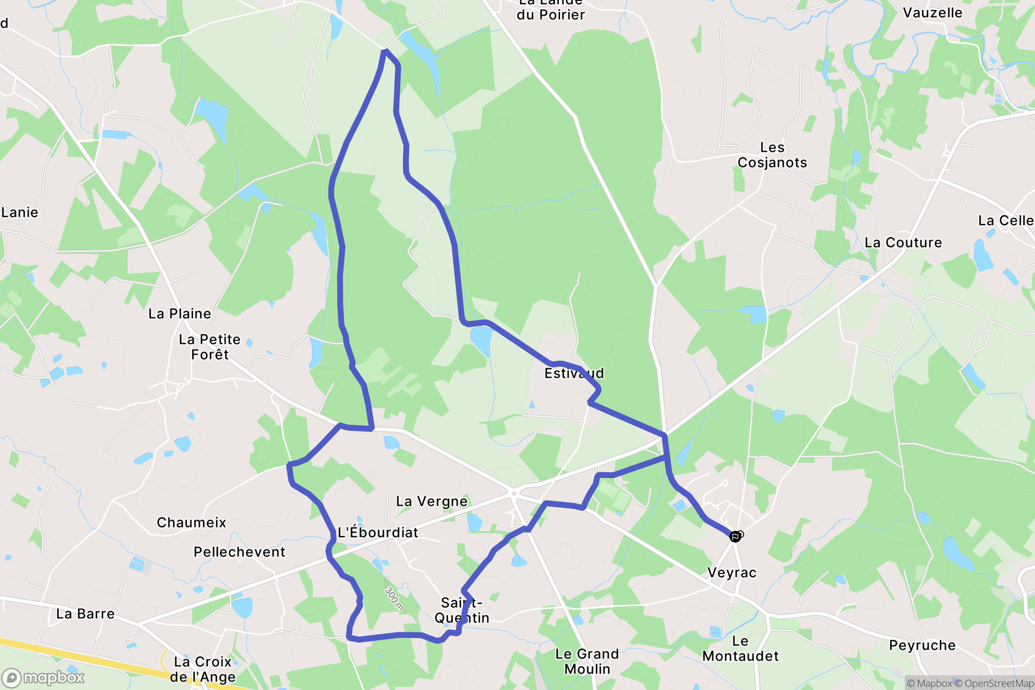 Veyrac : carte du parcours de randonnée - France