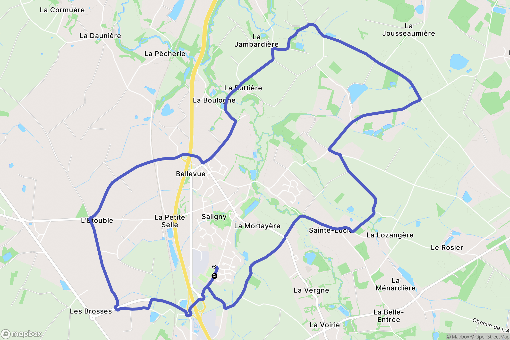 Bellevigny : carte du parcours de randonnée - France
