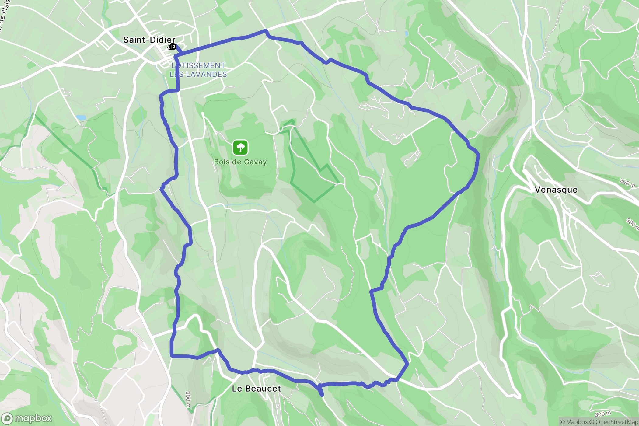 Saint-Didier : carte du parcours de randonnée - France