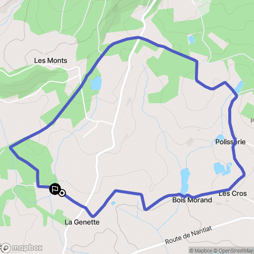 Cieux : carte du parcours de randonnée - France