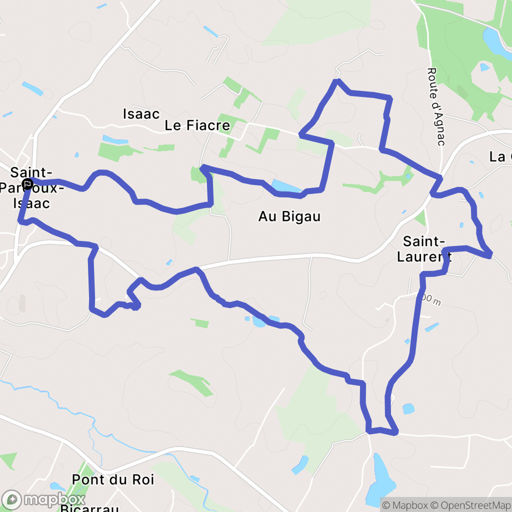 Saint-Pardoux-Isaac : carte du parcours de randonnée - France