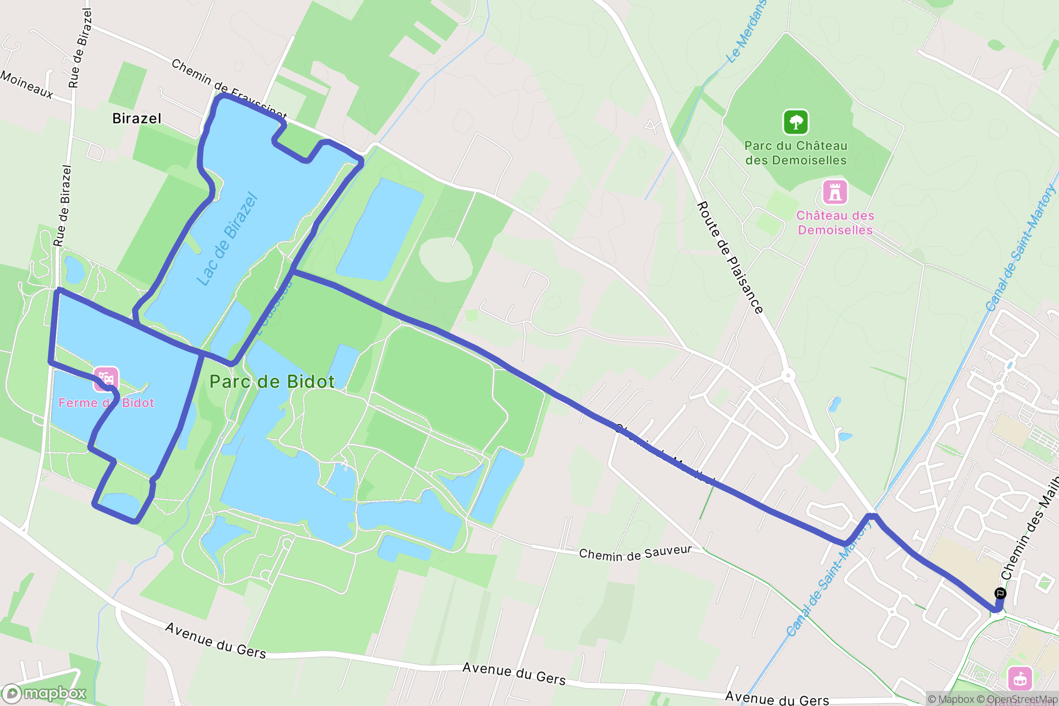 Frouzins : carte du parcours de randonnée - France