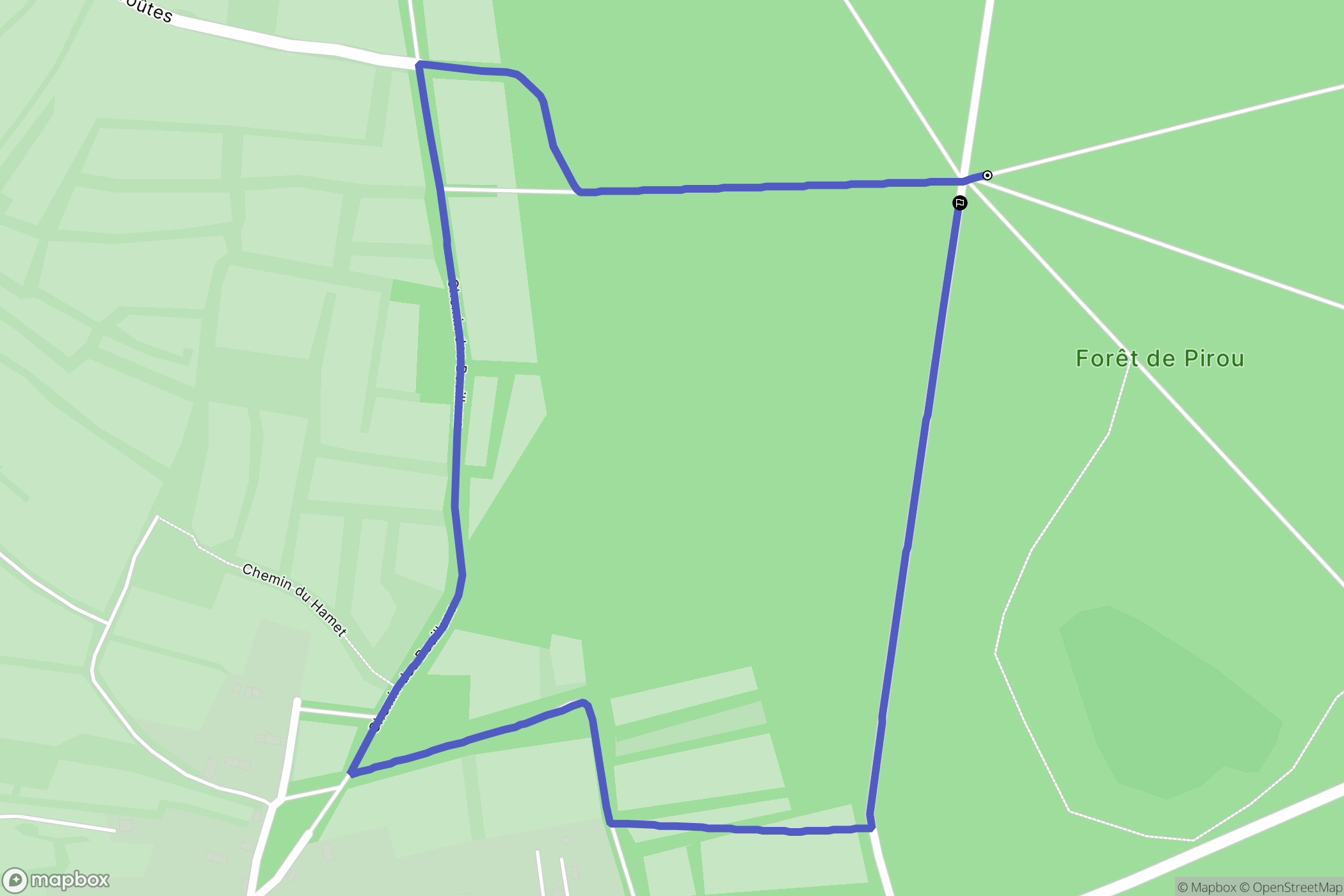 Pirou : carte du parcours de randonnée - France
