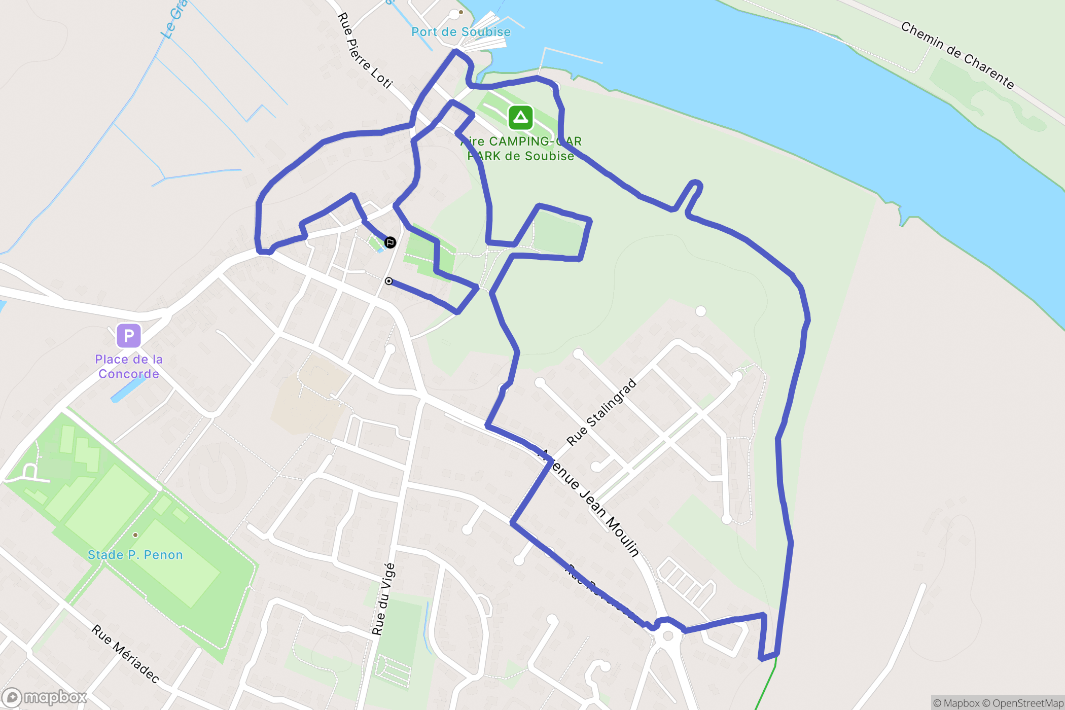 Soubise : carte du parcours de randonnée - France