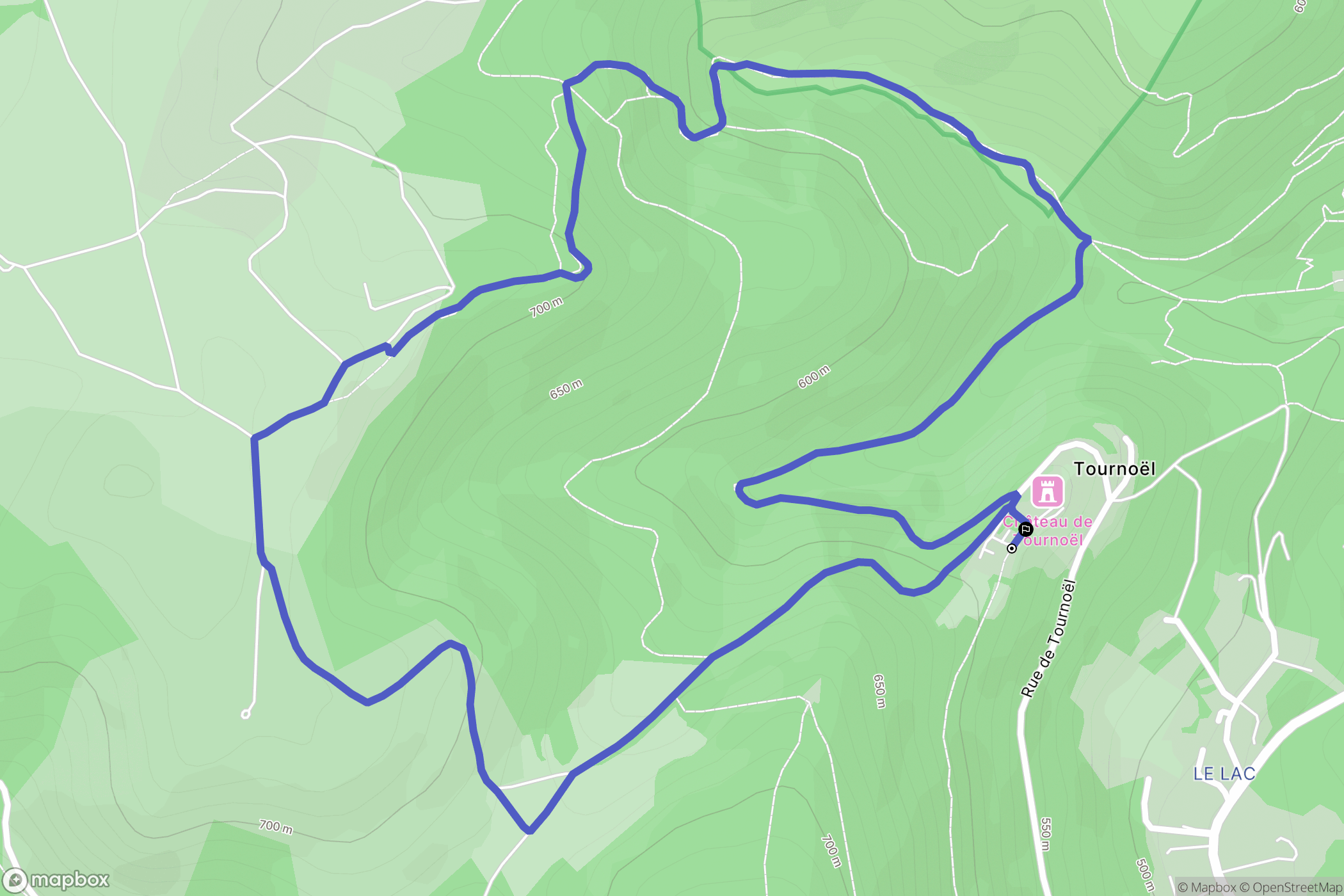 Volvic : carte du parcours de randonnée - France