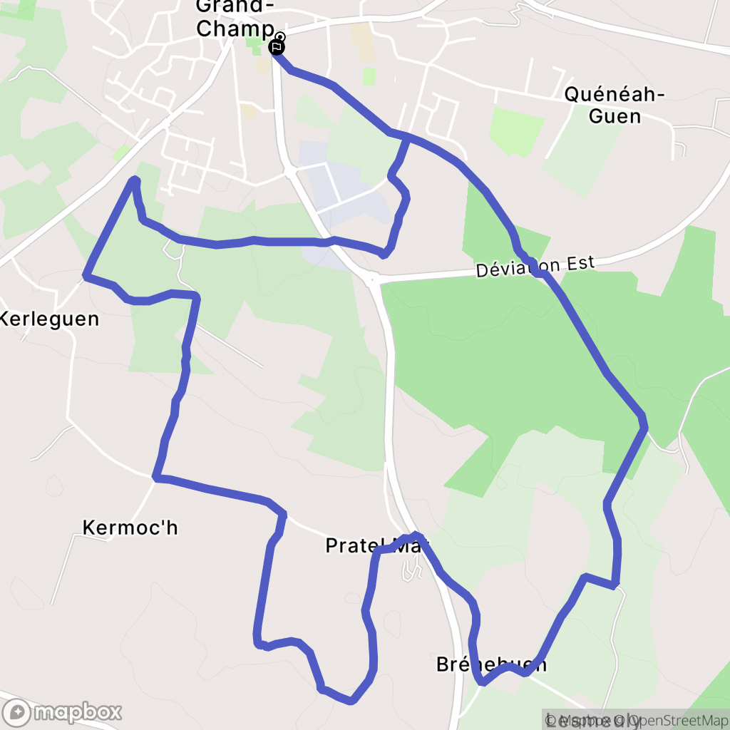 Grand-Champ : carte du parcours de randonnée - France