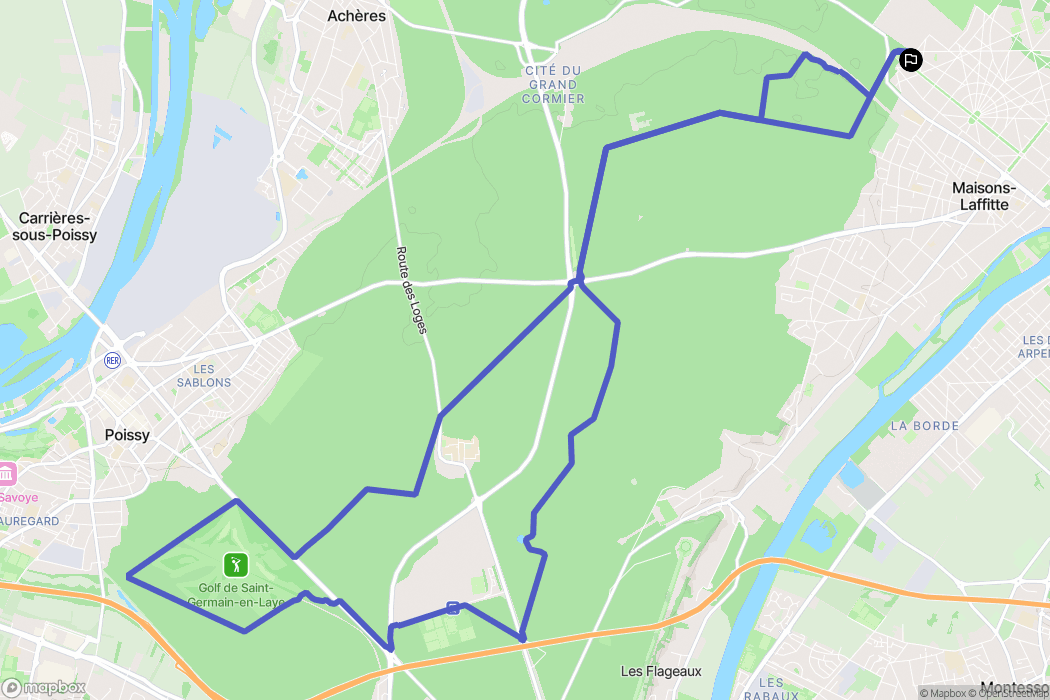 Maisons-Laffitte : carte du parcours de randonnée - France