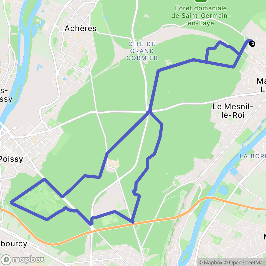 Maisons-Laffitte : carte du parcours de randonnée - France