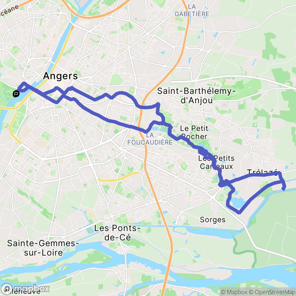 Angers : carte du parcours de randonnée - France