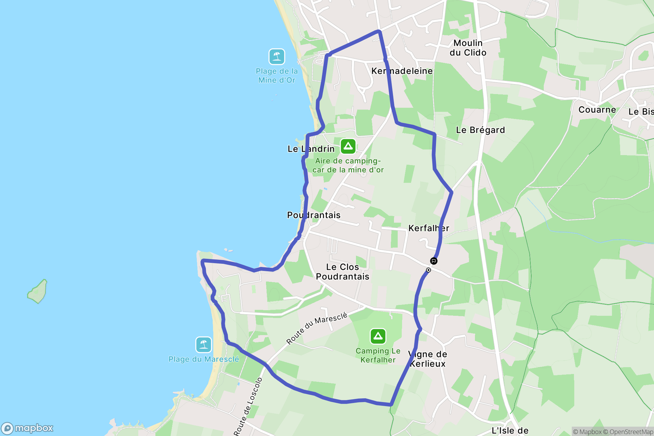 Pénestin : carte du parcours de randonnée - France