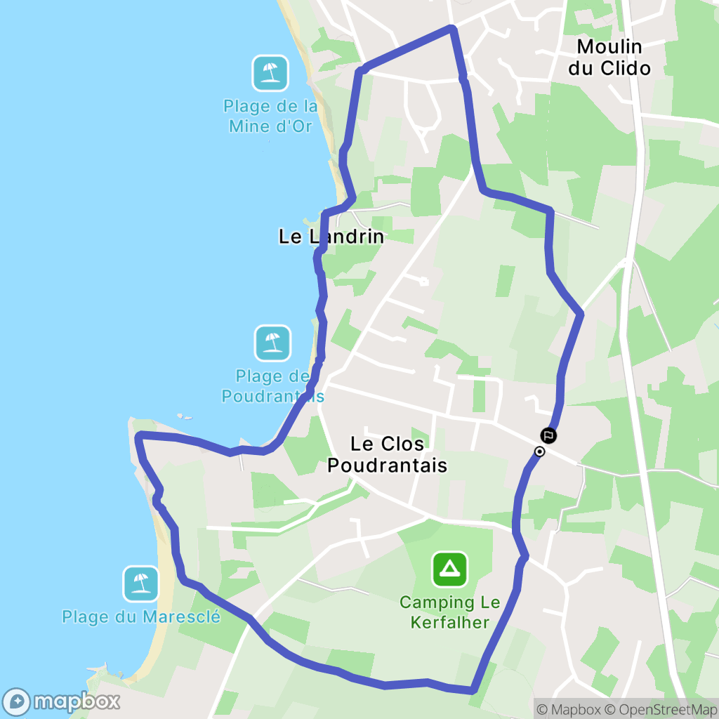 Pénestin : carte du parcours de randonnée - France