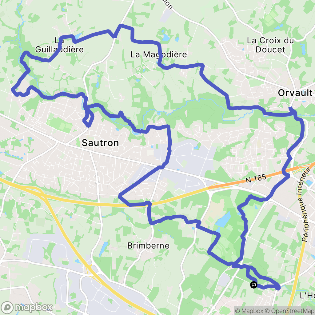 Nantes : carte du parcours de randonnée - France