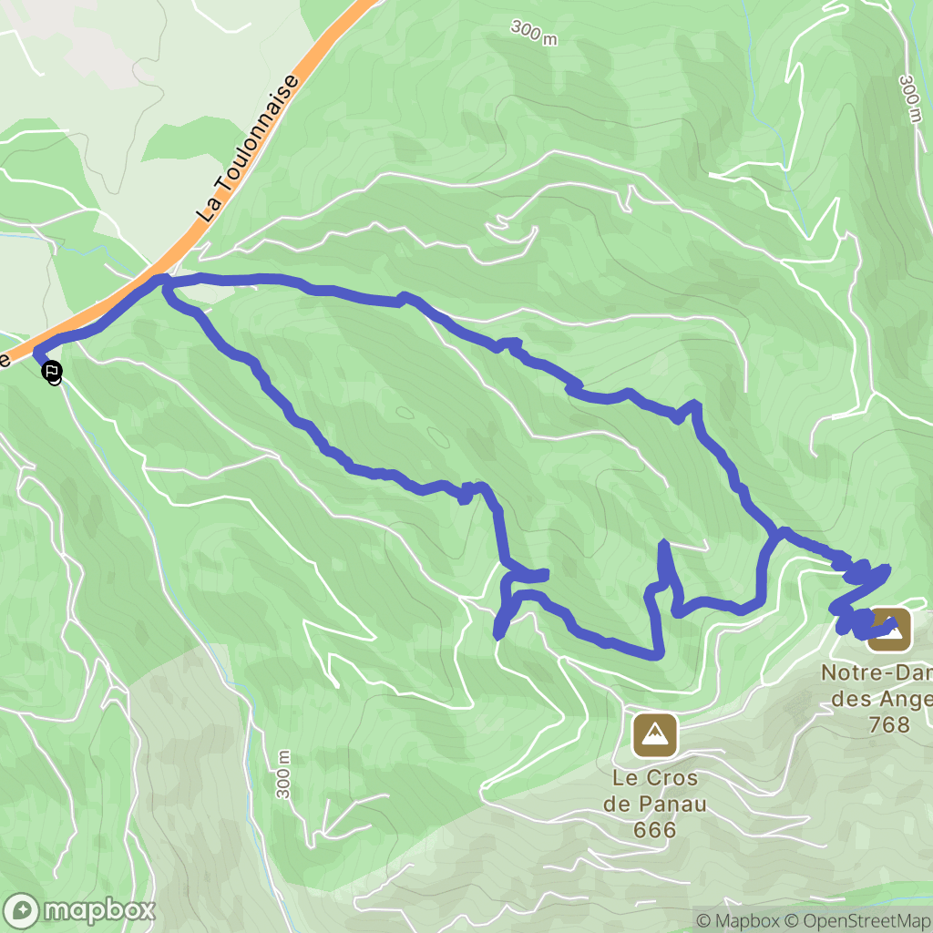 Pignans : carte du parcours de randonnée - France