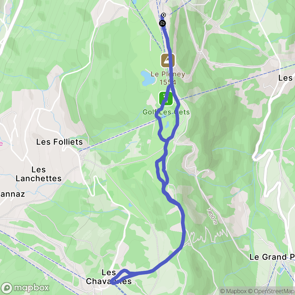 Les Gets : carte du parcours de randonnée - France