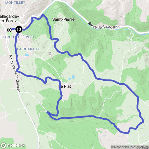 Bellegarde-en-Forez : carte du parcours de randonnée - France