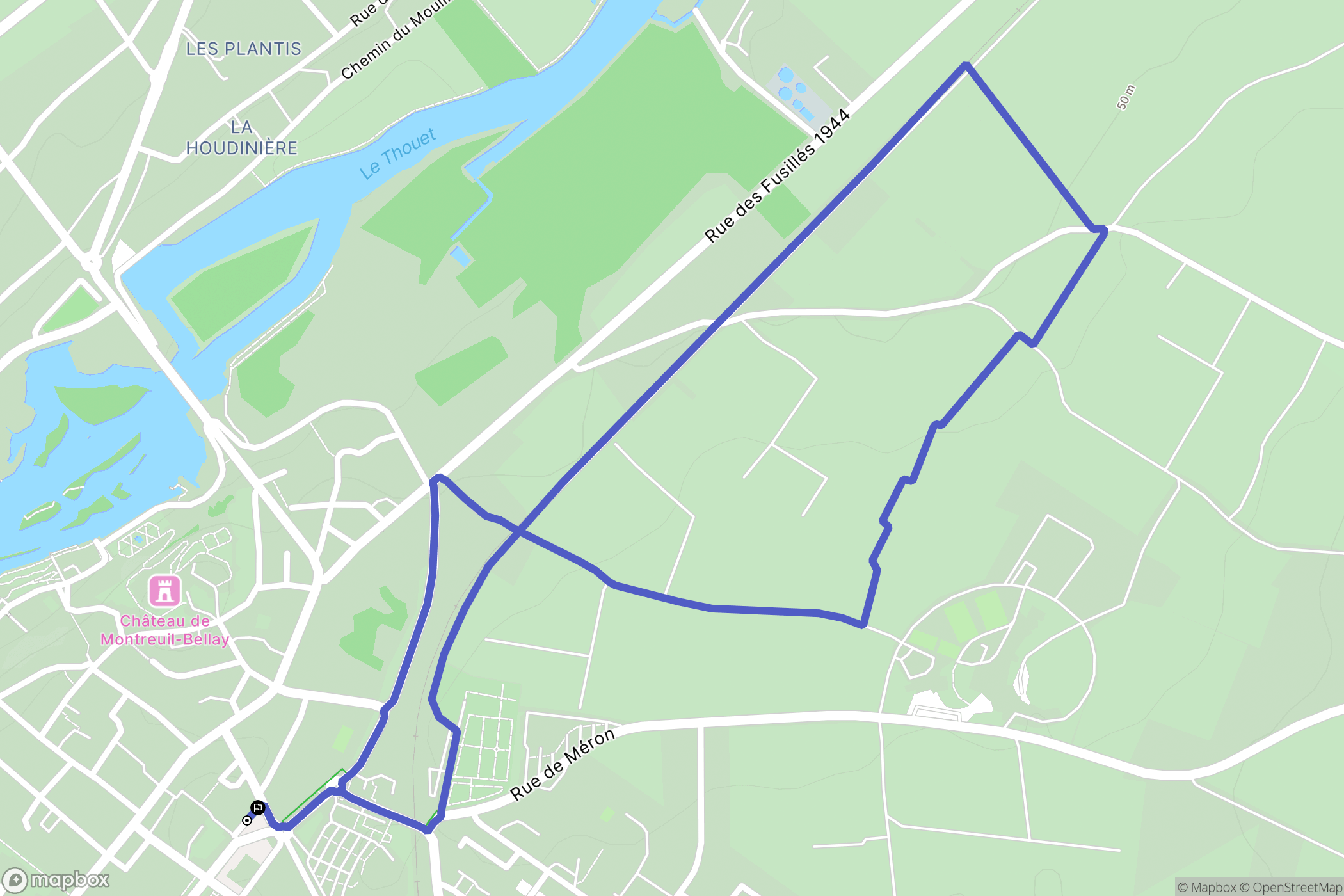 Montreuil-Bellay : carte du parcours de randonnée - France