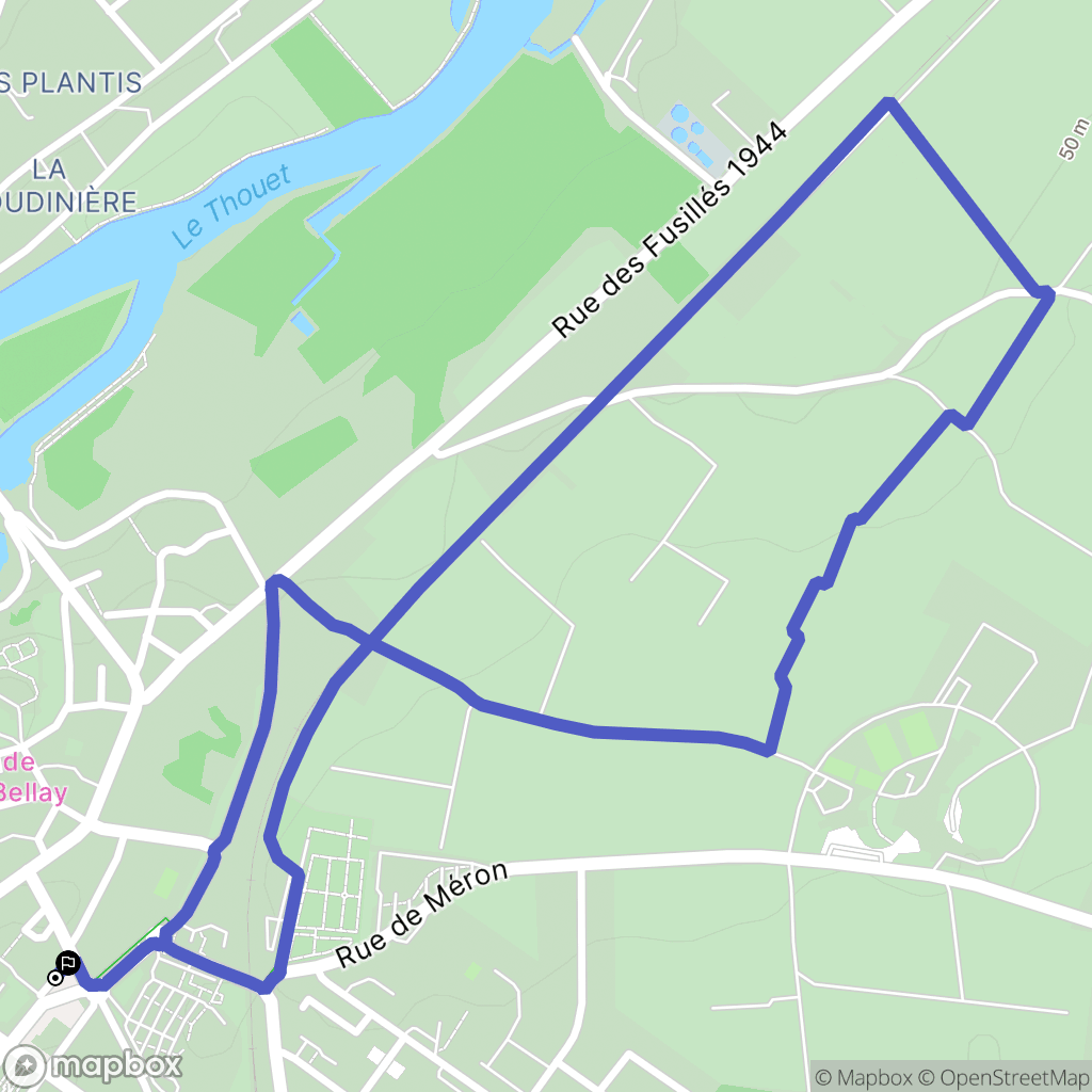 Montreuil-Bellay : carte du parcours de randonnée - France