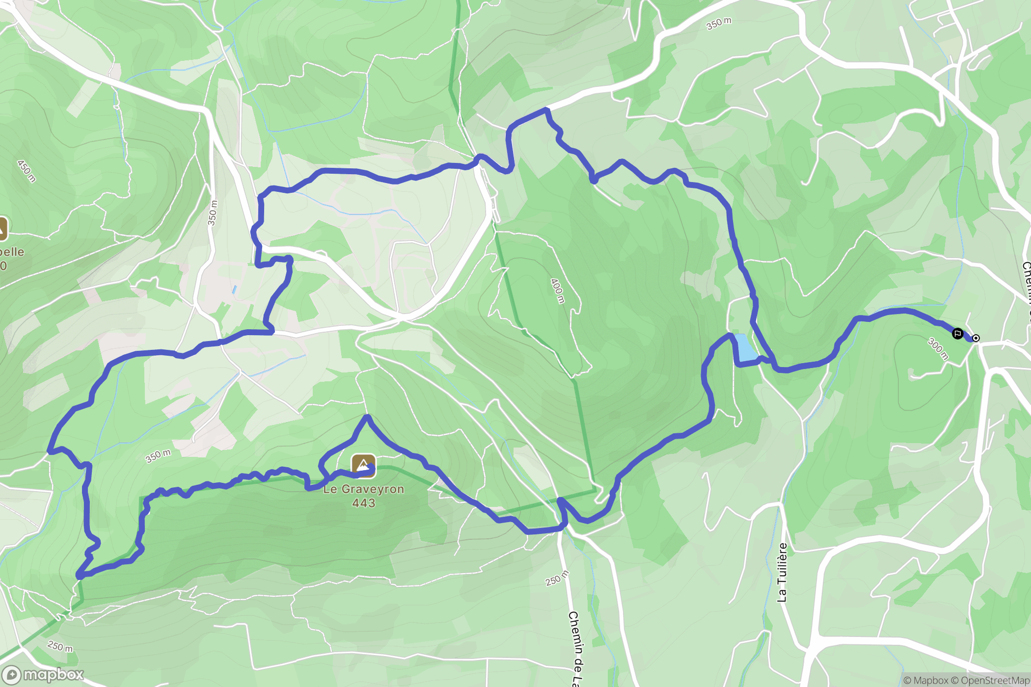 Le Barroux : carte du parcours de randonnée - France