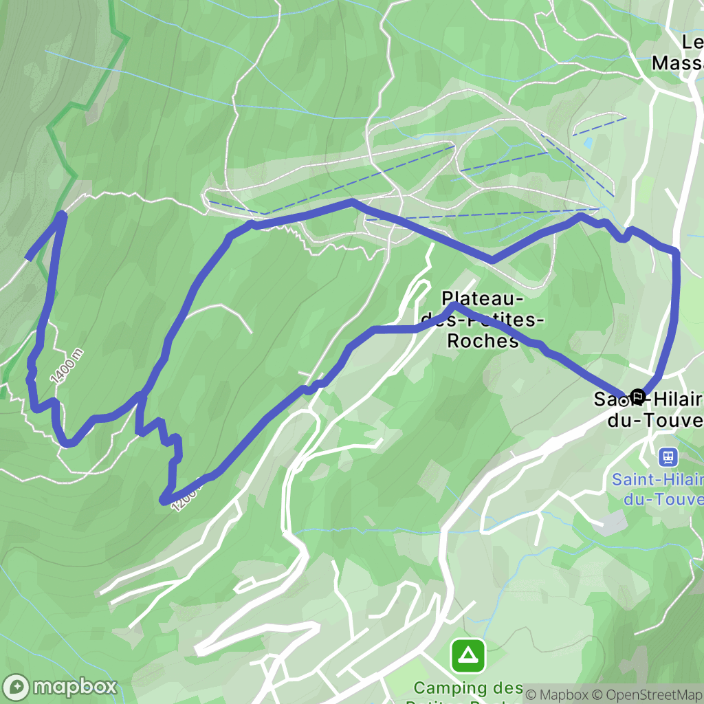 Plateau-des-Petites-Roches : carte du parcours de randonnée - France