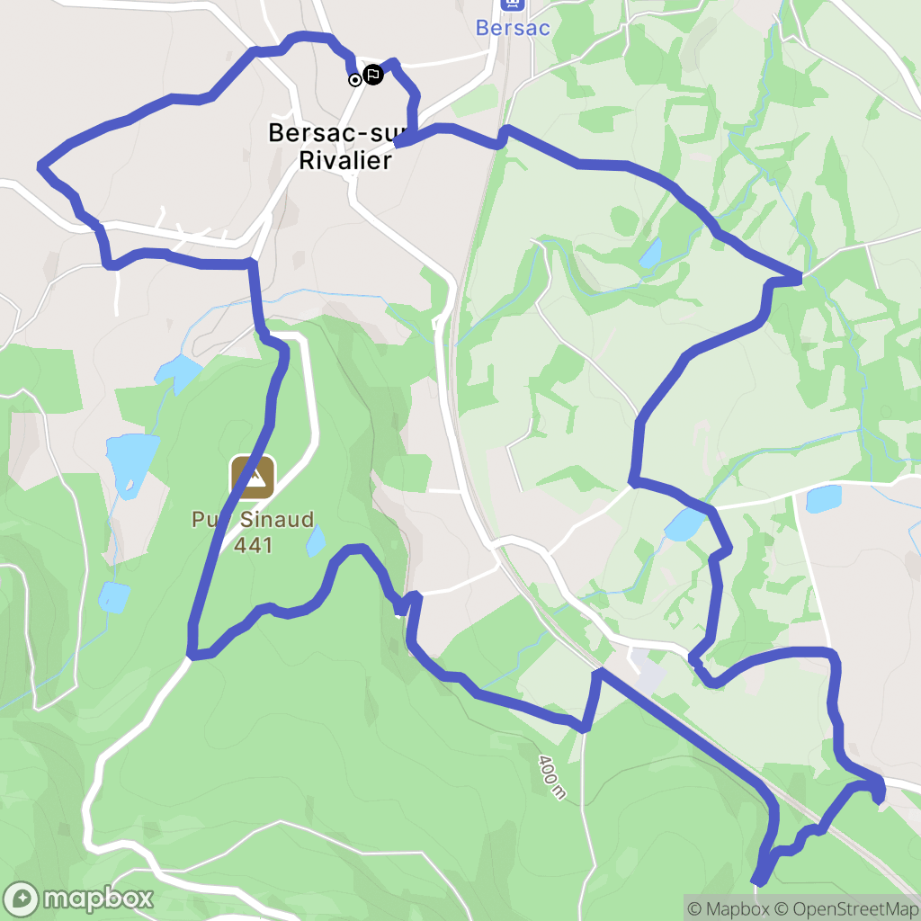 Bersac sur Rivalier : carte du parcours de randonnée - France