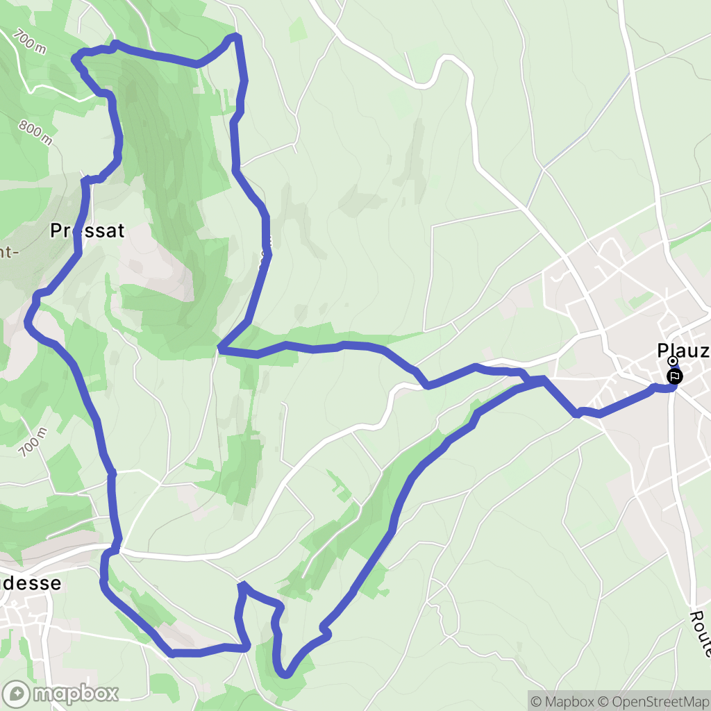 Plauzat : carte du parcours de randonnée - France