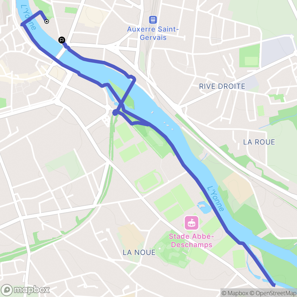 Auxerre : carte du parcours de randonnée - France