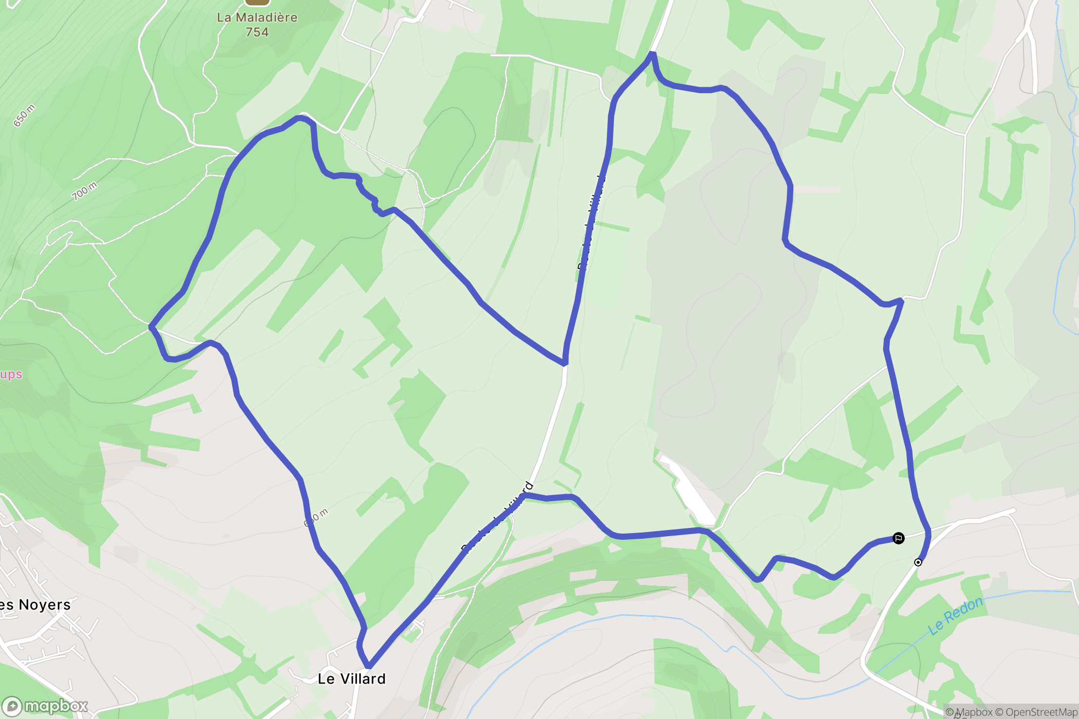 Draillant : carte du parcours de randonnée - France