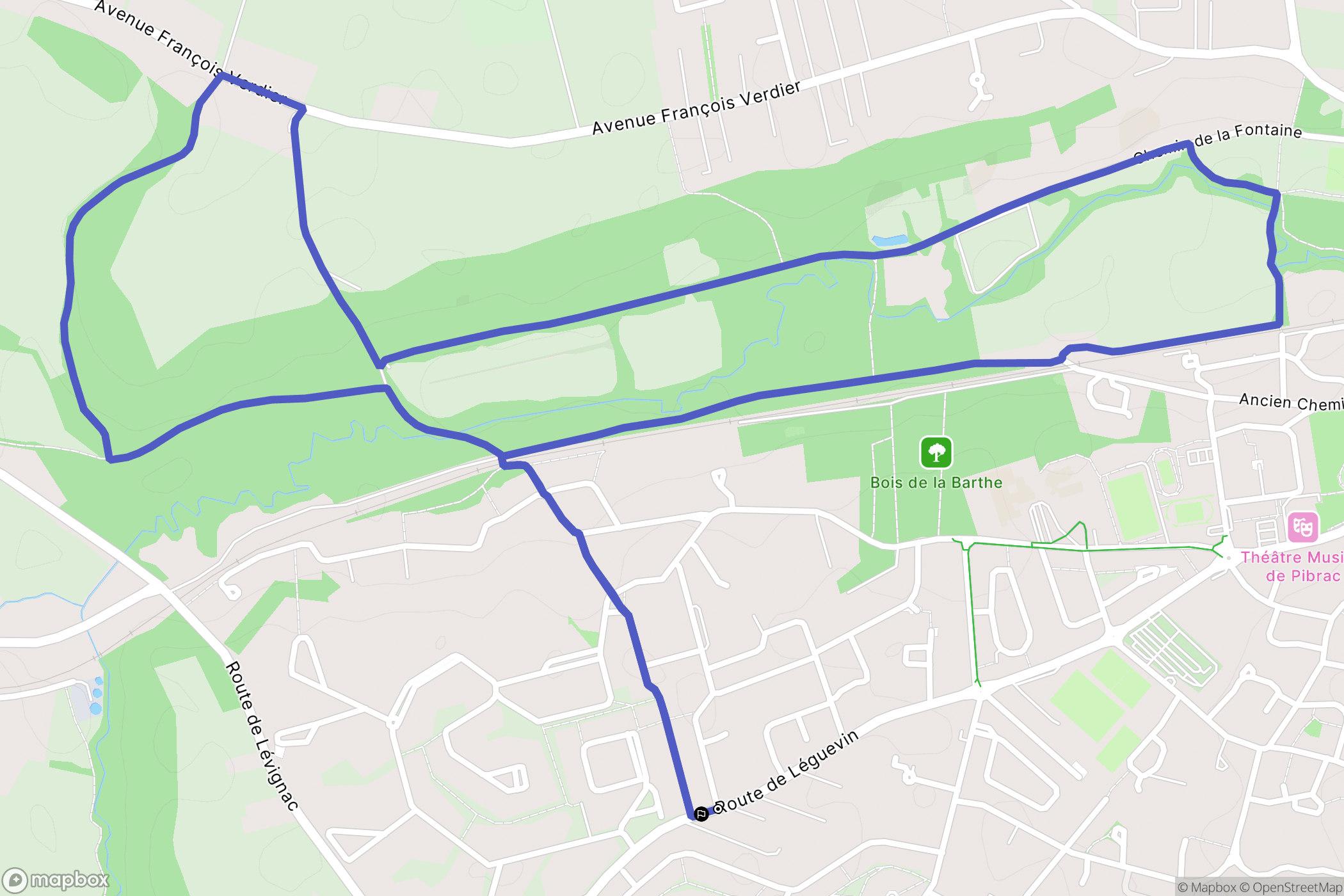 Pibrac : carte du parcours de randonnée - France