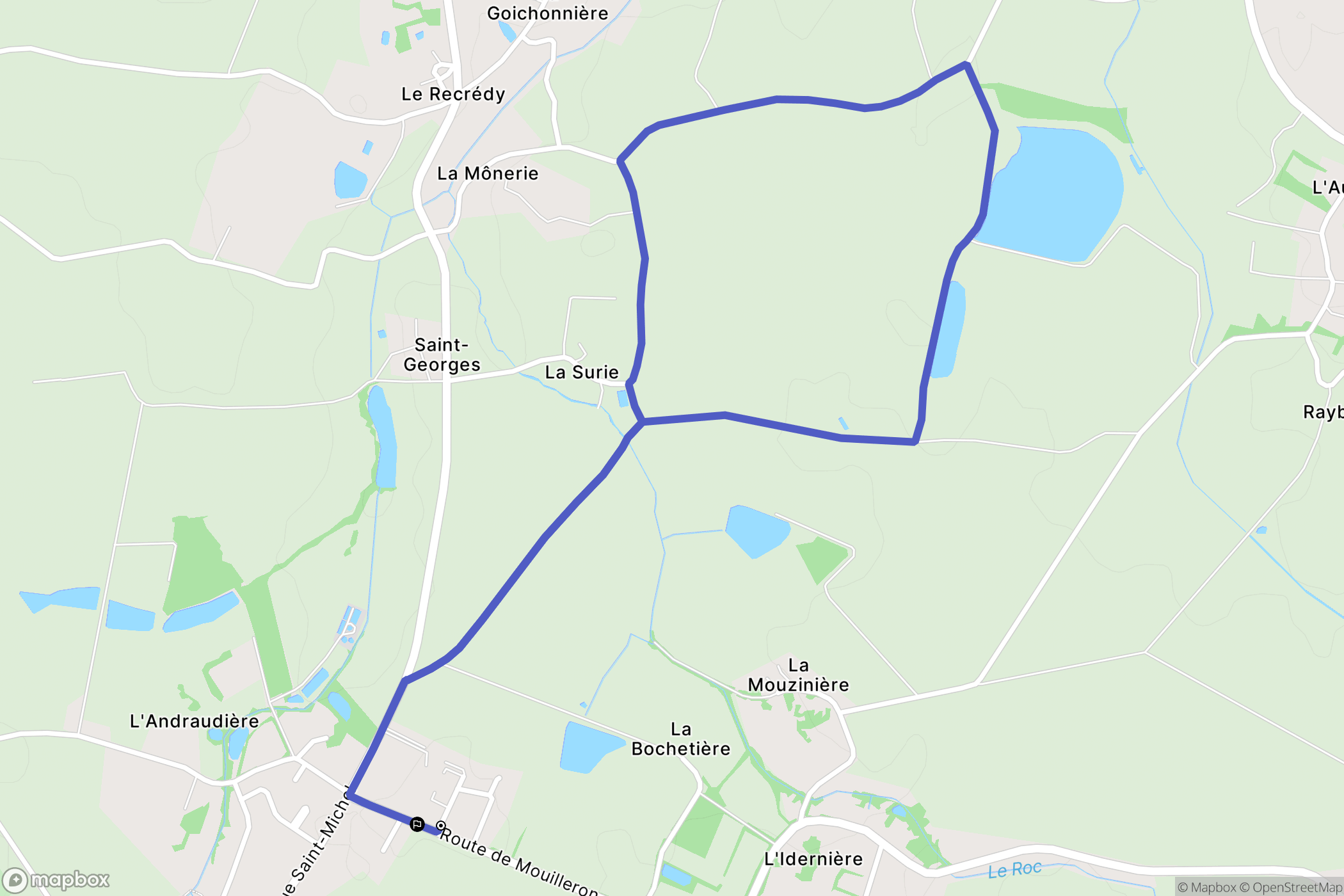 La Génétouze : carte du parcours de randonnée - France