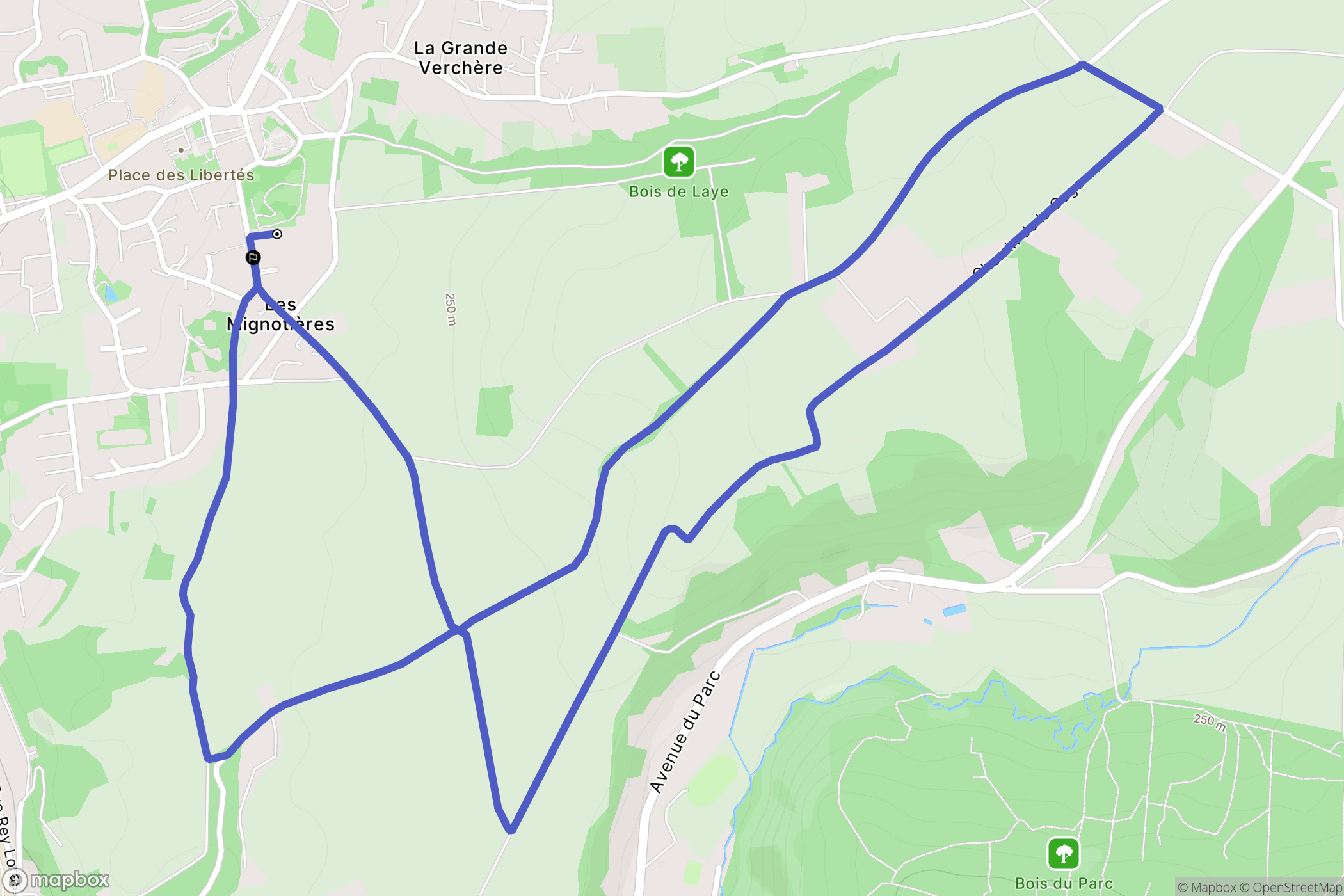 Genay : carte du parcours de randonnée - France