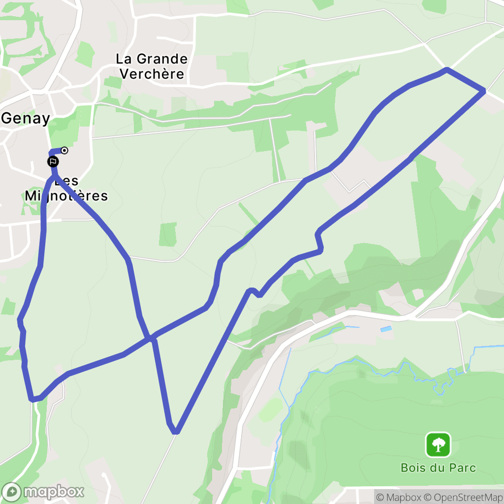 Genay : carte du parcours de randonnée - France