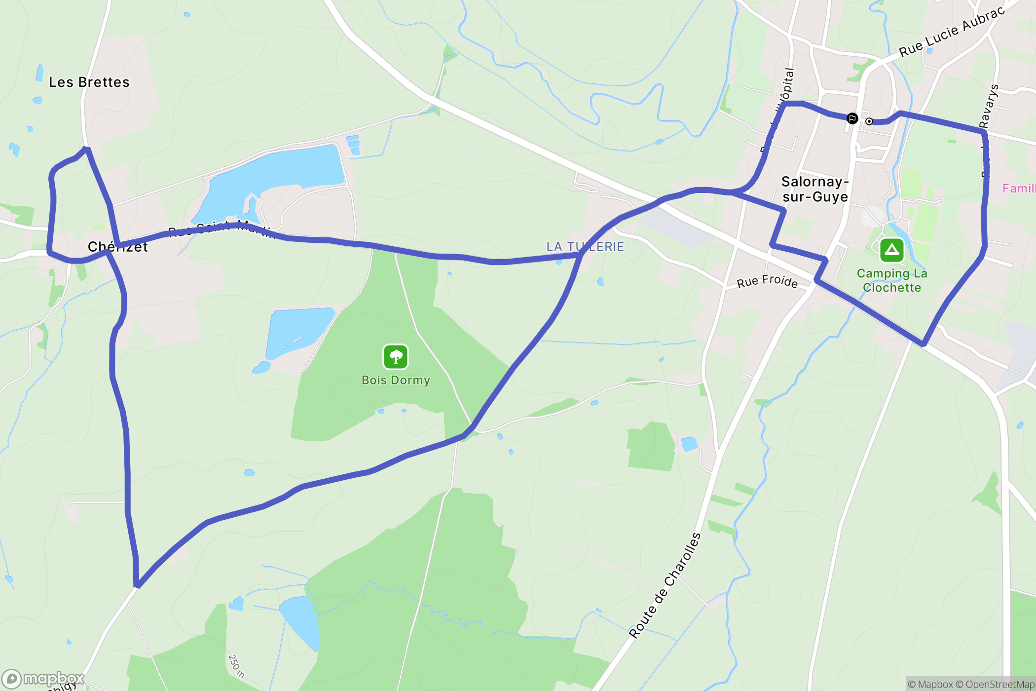 Salornay-sur-Guye : carte du parcours de randonnée - France