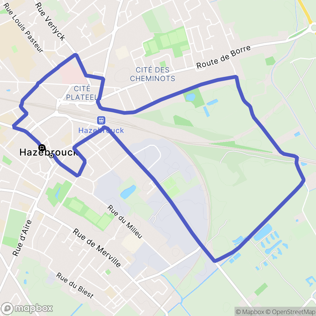 Hazebrouck : carte du parcours de randonnée - France