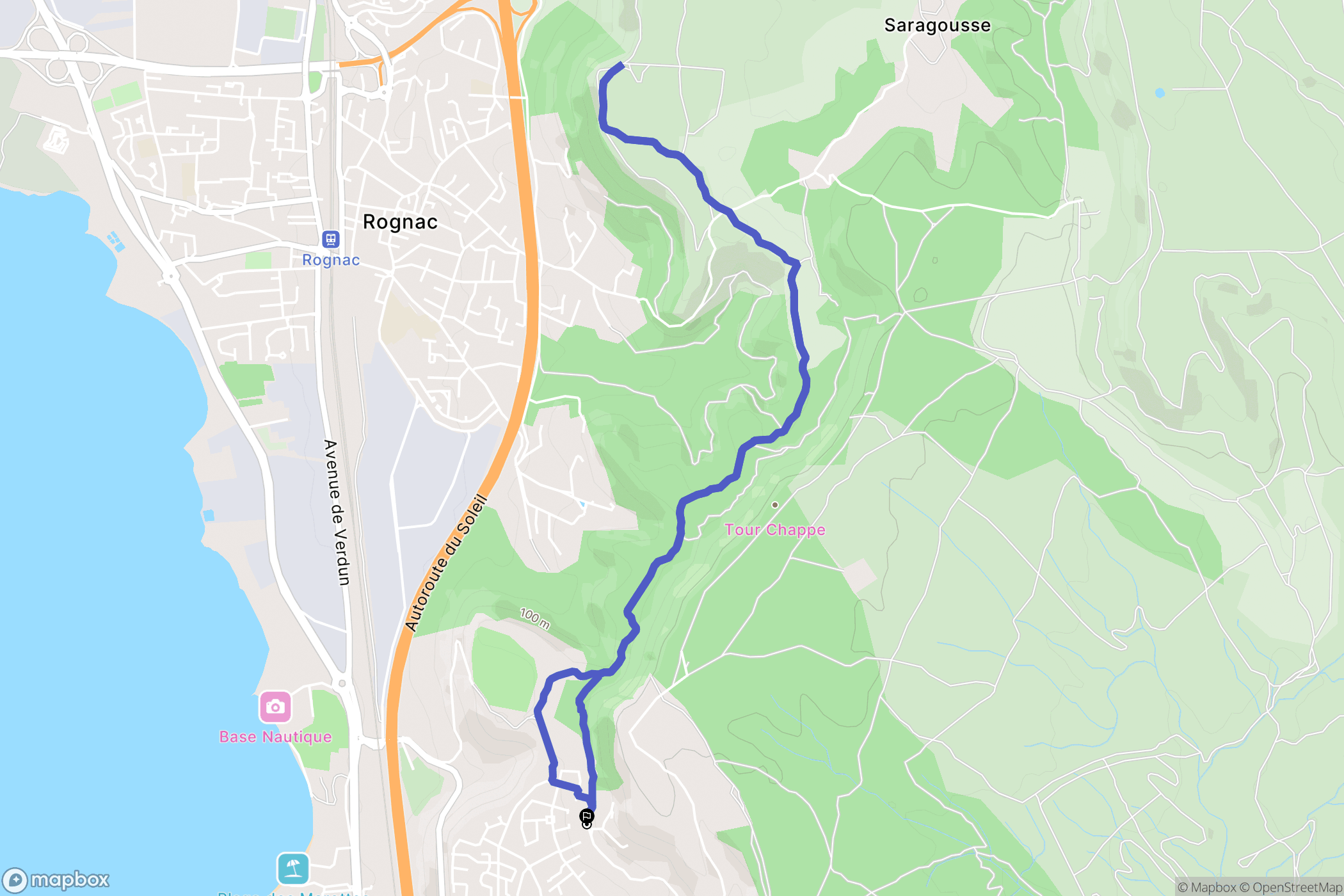 Vitrolles : carte du parcours de randonnée - France
